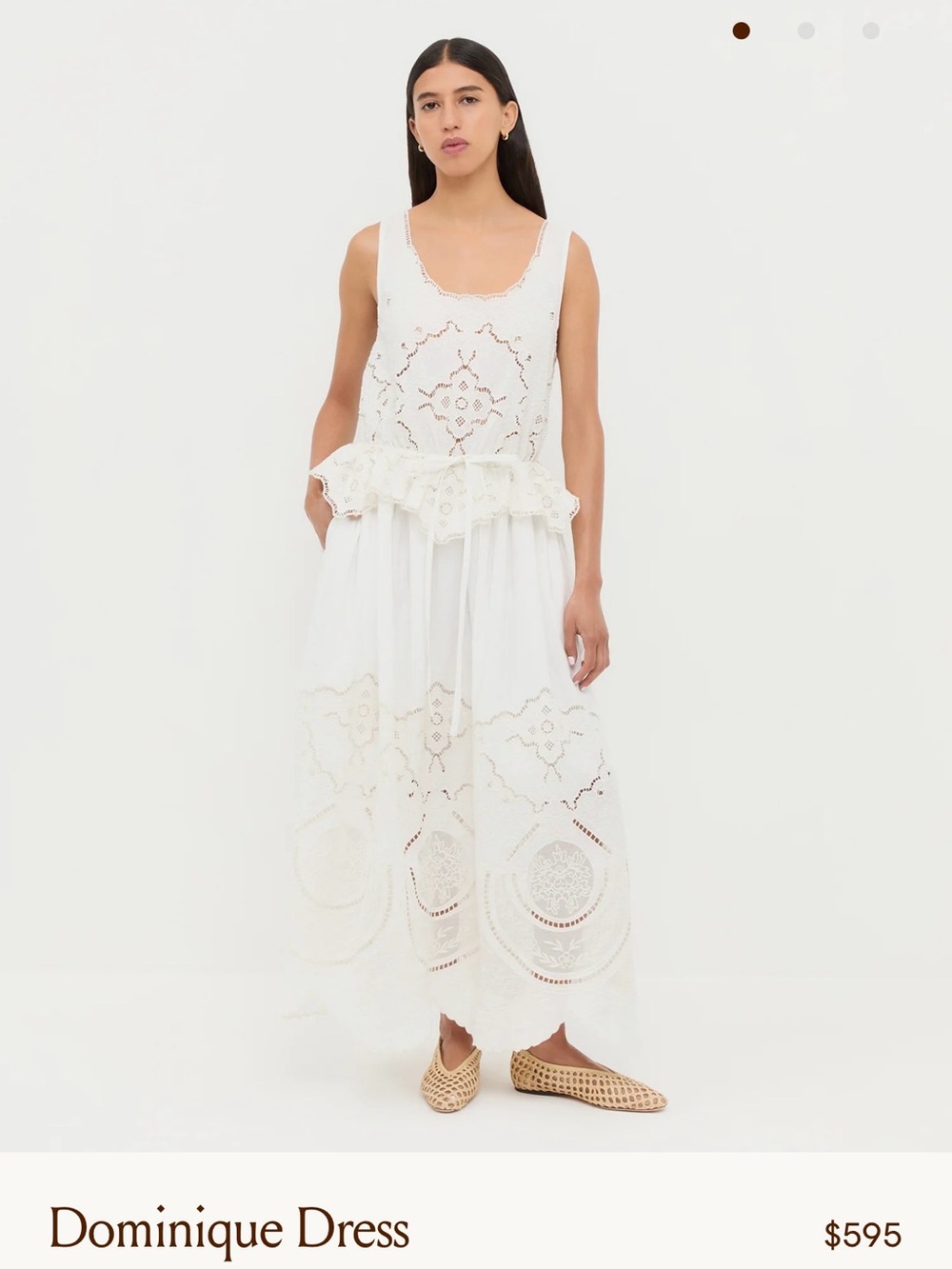 Dominique Ivory Eyelet Maxi Dress